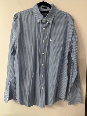 Abercrombie & Fitch Light Blue Multi-Stripe Button-Down Shirt